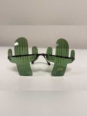 Vtg Dr. Peepers Cactus Green Sunglasses Novelty Costume Summer Western S22201